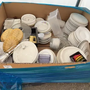 Restaurant & Kitchenware Lot – Plates, Serving Trays, Light Fixtures & Miscellaneous Supplies