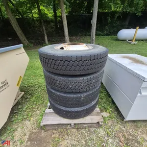 (4) 11R-22.5 Drive Tires and Rims