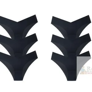 New Black SIZE XL Women Seamless Thongs Underwear Comfortable Panties Low Rise No Show Stretchy Pack of 6