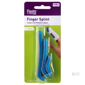 New Flents Finger Splints, Protective Support Brace Set, 3 Assorted Sizes | Helps Stabilize Injured Digits During Recovery, Comfortable Fit with Assor