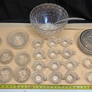 Lot of Crystal Glassware Bowls and cups.
