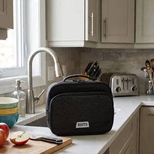 ROOTS Black Lunch Bag with Handle