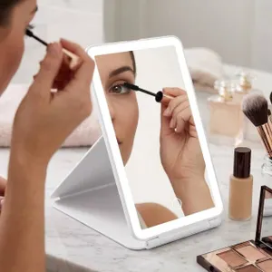 Folding LED Makeup Mirror with Battery