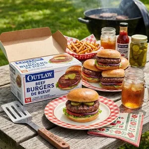 16-Pack of 1/4 pound Outlaw Beef Burgers