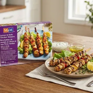M&M Lemon & Herb Chicken Skewers Trio, 4 x 300g