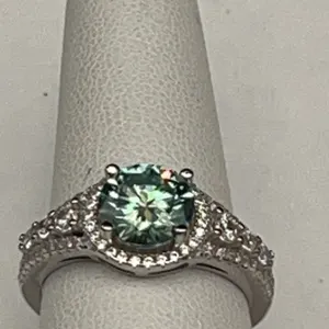 $1,470.00 - 3.00 CT TW GRA CERTIFIED ROUND BRILLIANT CUT MOISSANITE 925 SILVER RING SIZE 7.25