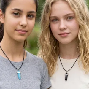 Two Crystal Point Pendant Necklaces