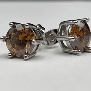 $1,975.00 - 4.00 CT TW GRA CERTIFIED ROUND BRILLIANT CUT MOISSANITE 925 SILVER EARRINGS