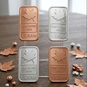 1 Gram Fine Silver and Copper Bars Set - LOT of 4