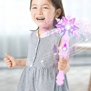 Light Up Glow Snowflake Wand Pink