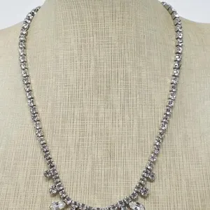 Vintage Rhinestone Necklace & Stretch Bracelet