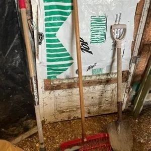 Shovel, hay scoop, and snow shovel