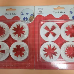 (4 pc) 2 pk Shape 2-in-1 Cookie Cutters