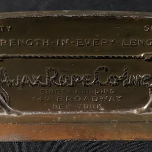 AJAX ROPE CO INC NEW YORK "TUG OF WAR" COUNTERTOP SIGN PAPER WEIGHT