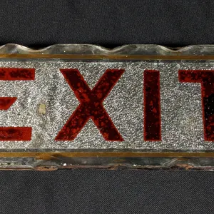 SCALLOPED"CHIPPED GLASS" EXIT SIGN