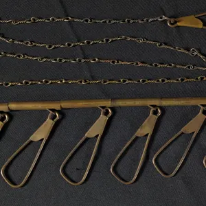 VERY COOL ANTIQUE BRASS FISHING FISH STRINGER