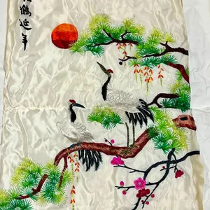 Japanese Embroidery on Silk of Cranes