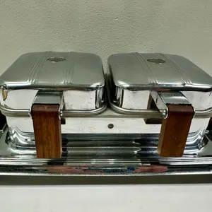 Art Deco Two-Compartment Electric Waffle Maker