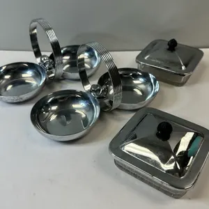 Pair of Double Chrome Bowls Plus