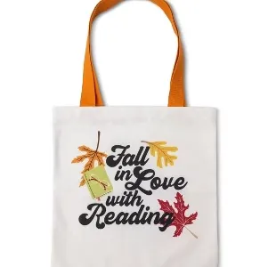 New- Fall in Love with Reading Tote Bag By Think Ink