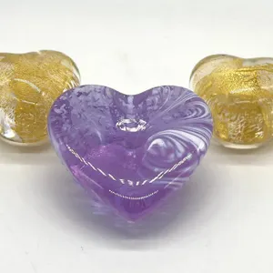 Robert Held Art Glass Heart Paperweights