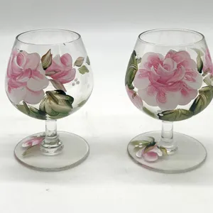 Hand Painted Floral Glasses