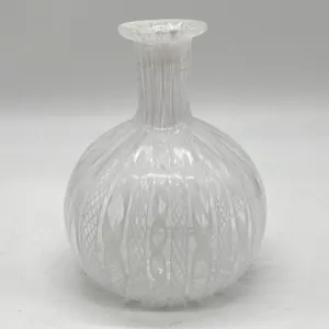 Italian Murano Latticino Glass Vase