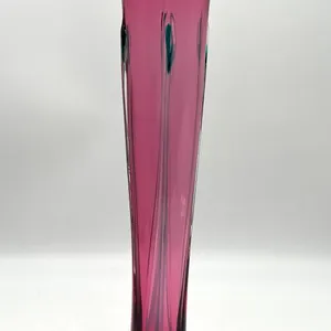 Signed Studio Glass Pink Art Vase
