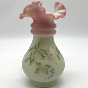 Hand Painted Fenton Vase, Artist Signed