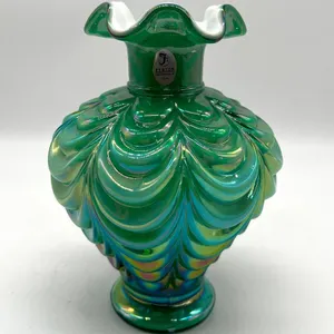Fenton Hand Painted Art Glass Vase