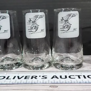 BC Comic Strip Johnny Hart Highball Glasses Lot of 5 — Unicycle Ant Eater & Thor