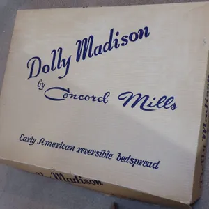 Vintage Dolly Madison by Concord Mills Chenille Bedspread – White Reversible Full Size with Original