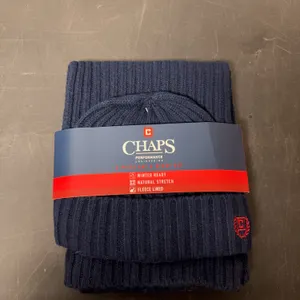 Chaps two piece hat and scarf set fleece navy