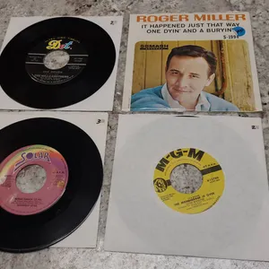 1970s and 1980s 45 RPM Records Featuring Roger Miller, Midnight Star, The Mills Brothers, and The Ma