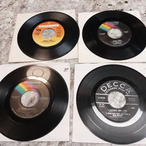 4 Classic 45 RPM Records: Billy Joel, Elton John, The Elton John Band, and Al Jolson (Columbia, MCA,