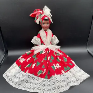 African American Doll w/ Christmas Dress