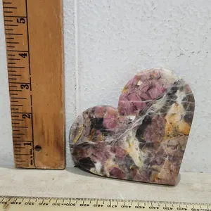 Polished Pink Opal Heart 4.5"X3.5"