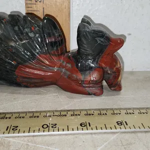 Red Jasper/African Bloodstone Nine-Tails Carved Fox, Some Damage/Repaired