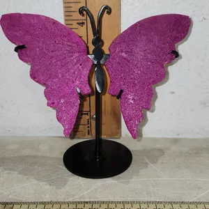 Honeycomb Rube Crystal Butterfly W/Metal Stand