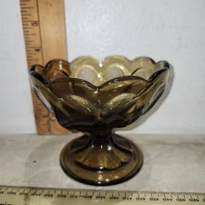 Vintage Anchor Hocking "Fairfield" Smoke Glass Sherbet/Dessert Dish