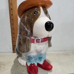 New The Pioneer Woman Cowboy Dog Cookie Jar 12" Tall