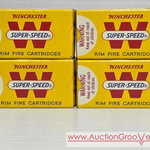 4 Vintage Winchester Super Speed Rim Fire 22 Long Rifle Ammo. G2A1