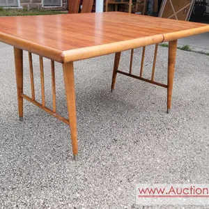 60" x 40" Table plus 2 - 12" wide leaves. Table is disassembled and located in garage. Found bag with what appears to be proper screws. Yo