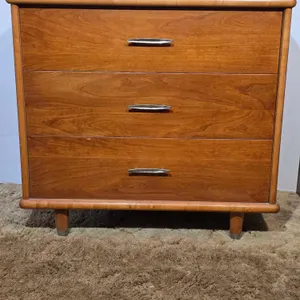 Vintage MCM 3 Drawer Dresser. Matches the Hutch. 32 x 19 x 30. *you must bring adequate help to remove and load. Located on main floor. LR