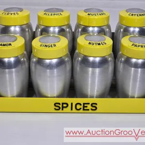 Vintage Kromex Spice Jars. LR
