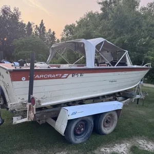 Starcraft 18' fishing boat, open bow seating, soft top cabin, 140 hp stern drive motor, HD tandem axle trailer, see video