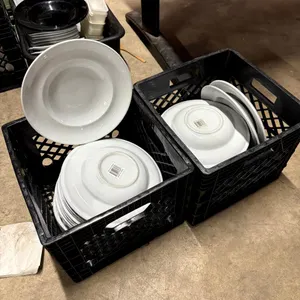 White China Rimmed Pasta Bowls / Soup Plates