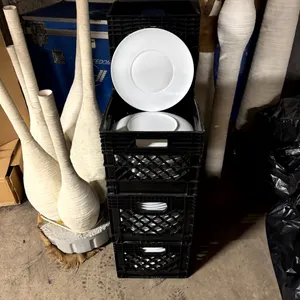 White China 12" Dinner / Charger Plates with Crates