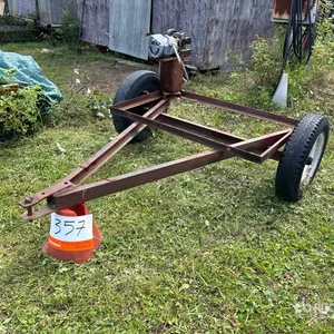 Custom Built 2-Wheel Utility Trailer Frame w/ Electric Motor & Belt-Driven Pulley