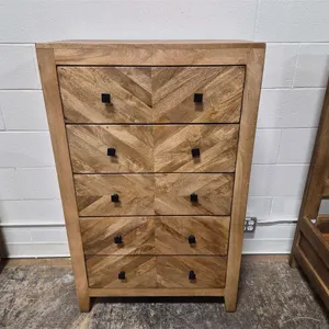 Five-Drawer Rustic Wood Chest
 UNRESERVED